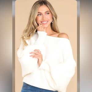 Red dress boutique STRAIGHT TO BUSINESS IVORY SWEATER